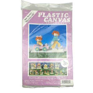 Vintage Craft Kit Dick Martin Martinsville Plastic Needlepoint 607 Wagon Ride